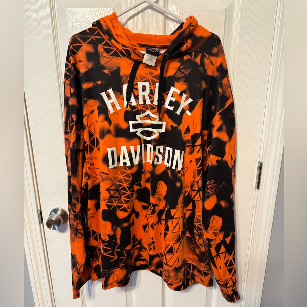 Harley-Davidson Black and Orange Hoodie